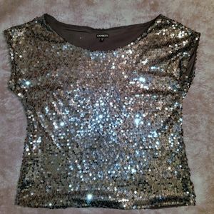Silver Express sequined shirt.